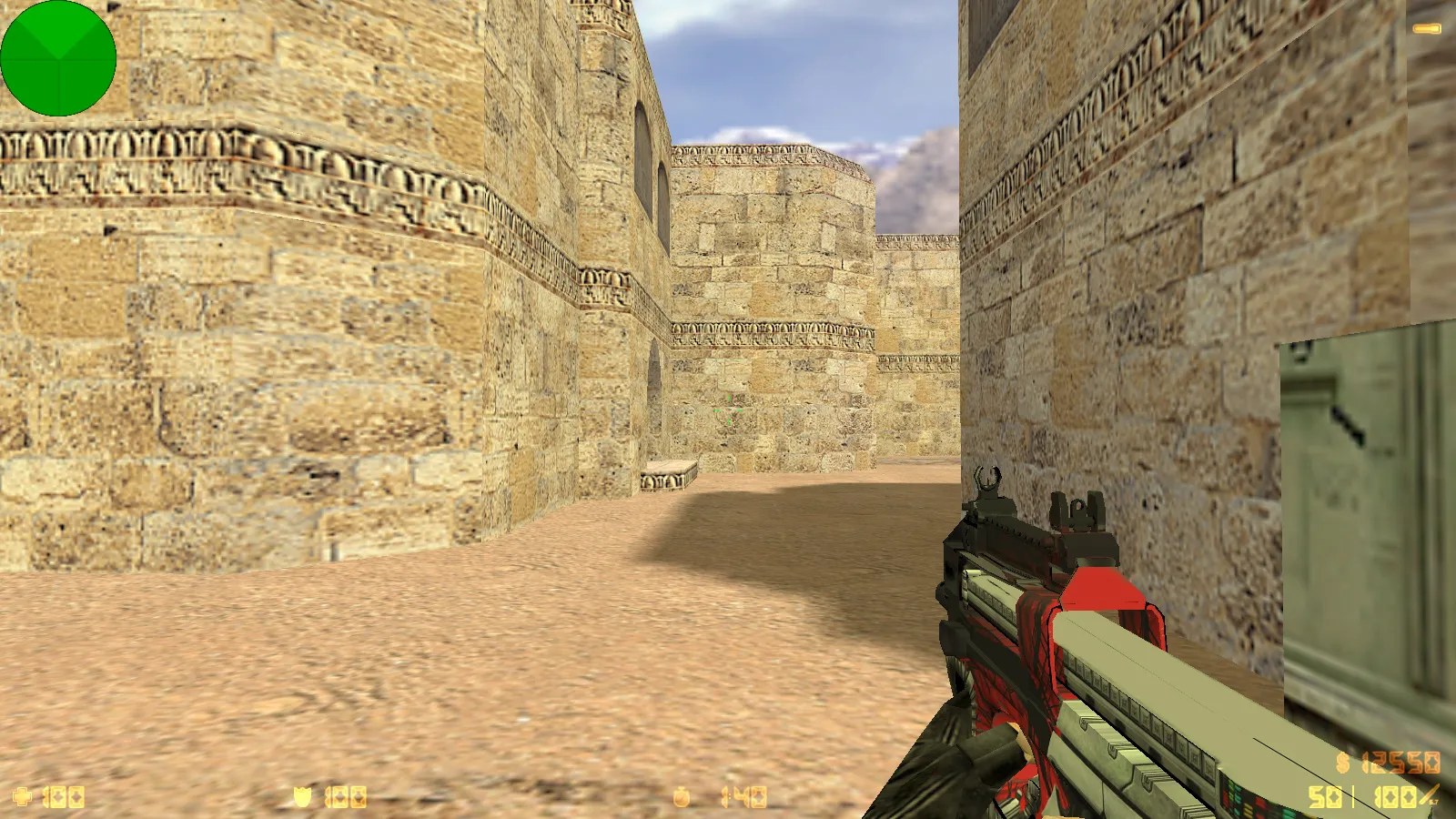 Скриншот  CS 1.6 от LаниWымбал: сборка с 7 допами, скины оружия, красно-синие модели, темное меню и оптимизированный конфиг