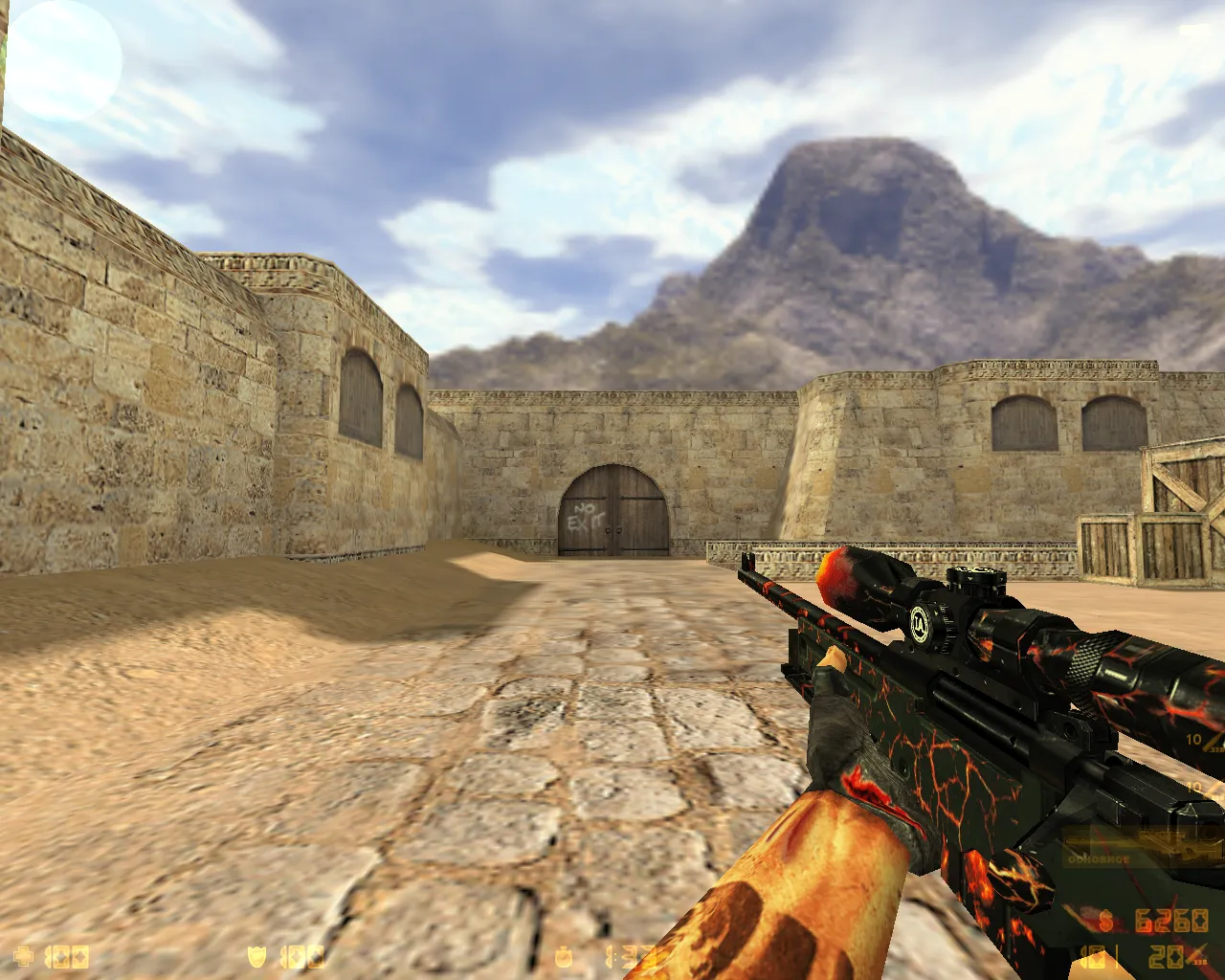 Скриншот CS 1.6 «Лава»: полный пак Lava моделей оружия, спецназ и террористы, черная тема, звуки и оптимизированный конфиг