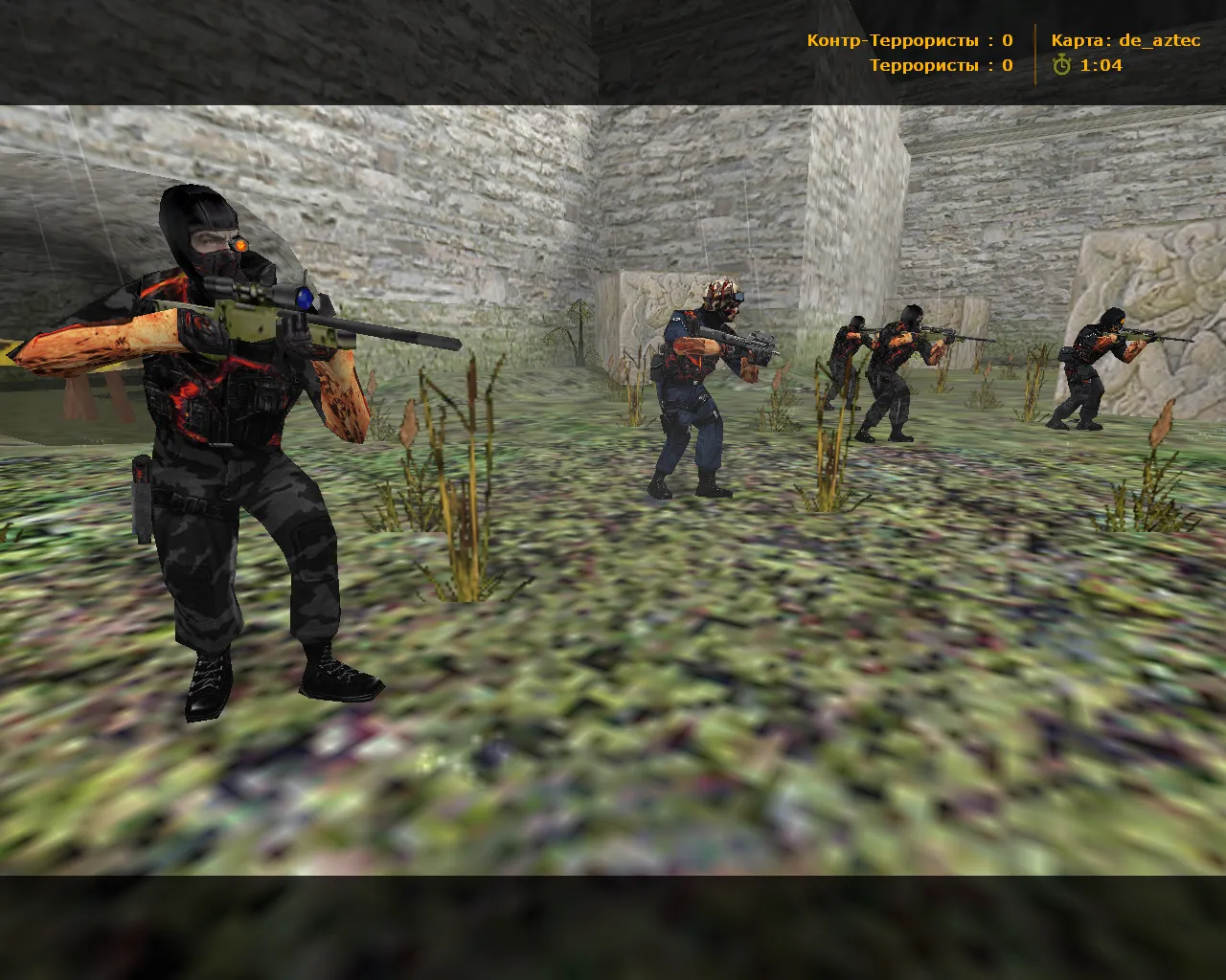 Скриншот  CS 1.6 «Лава»: полный пак Lava моделей оружия, спецназ и террористы, черная тема, звуки и оптимизированный конфиг