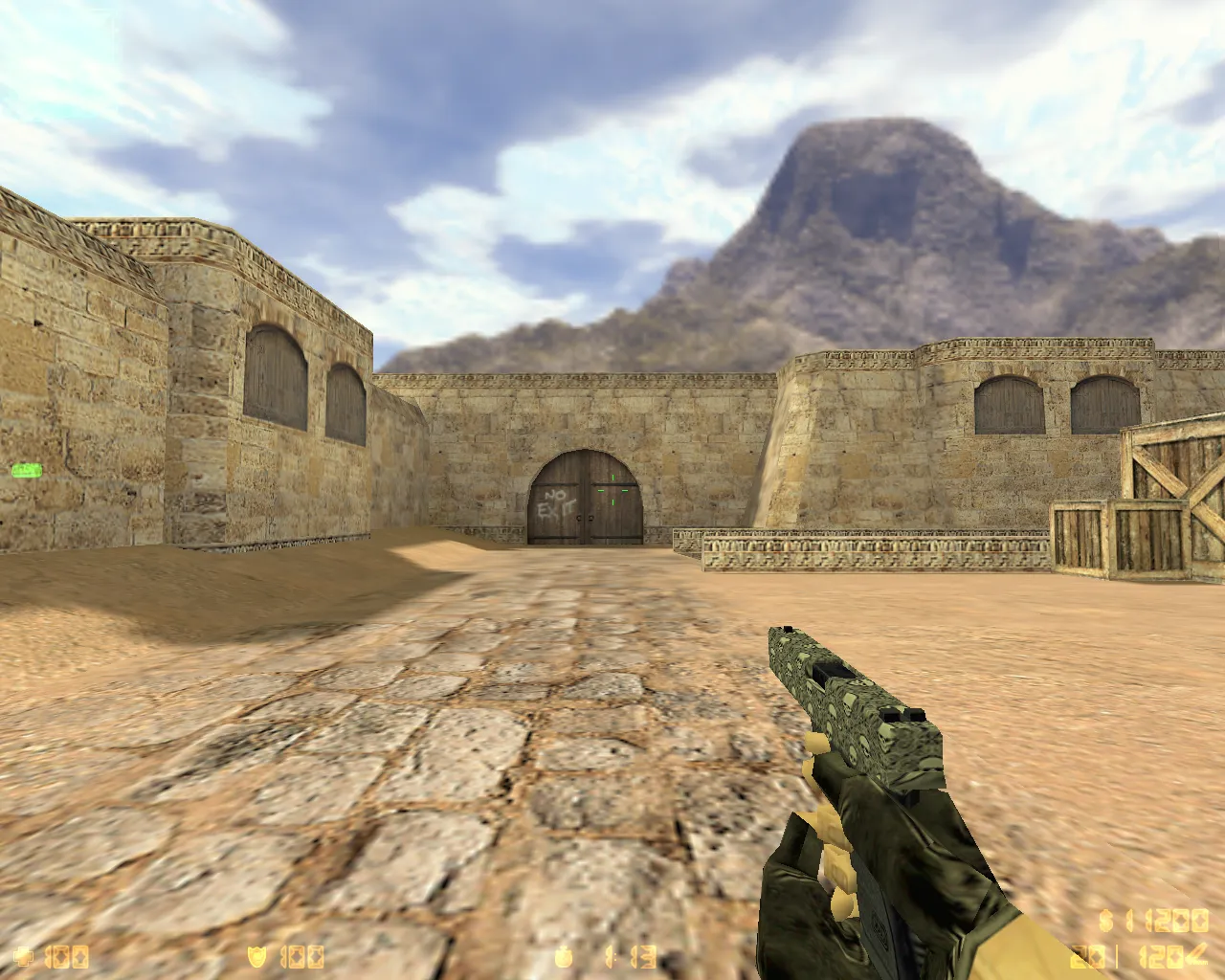 Скриншот  CS 1.6 от Leo Show: желто-черные скины, темная тема, музыка в меню, прицел и оптимизированный config.cfg