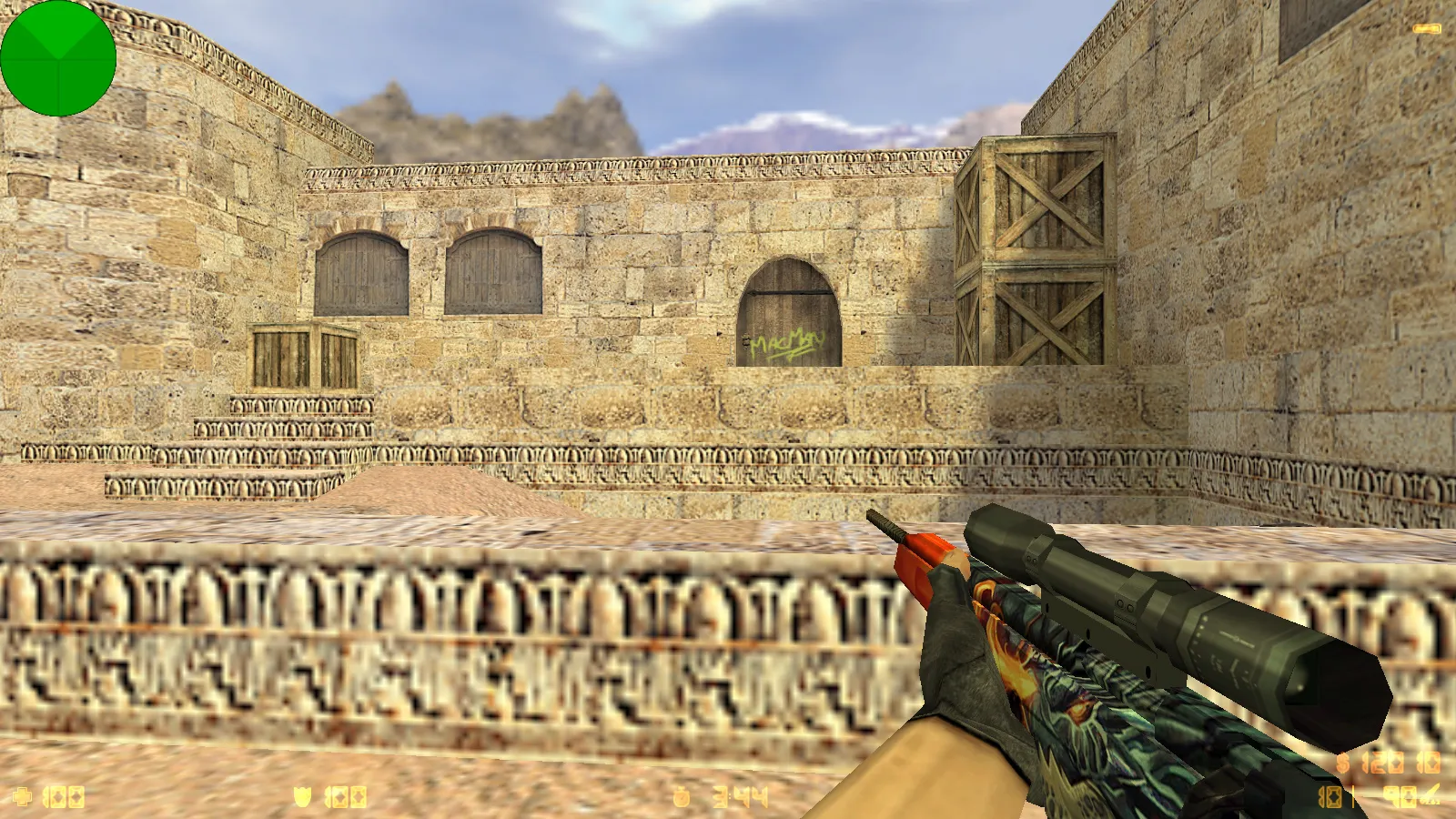 Скриншот  CS 1.6 от lucky sm0k: блогерская сборка с 10 скинами, темным меню и оптимизированным конфигом