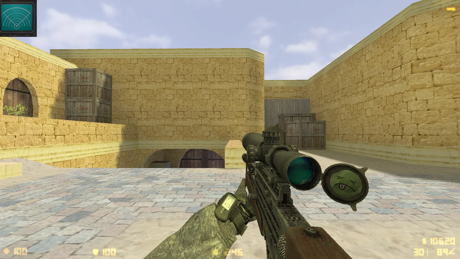 Скриншот  CS 1.6 Modern Warfare 3 — тематическая сборка с 10 новинками: модели MW3, звуки, меню и поддержка онлайн/ботов