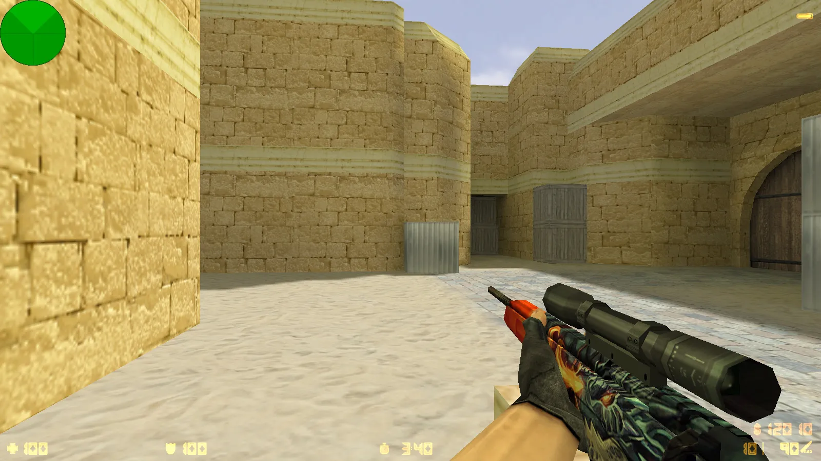 Скриншот  CS 1.6 от Mars — сборка с 10 скинами CS2, красно-синими моделями, черным меню и оптимизированным конфигом