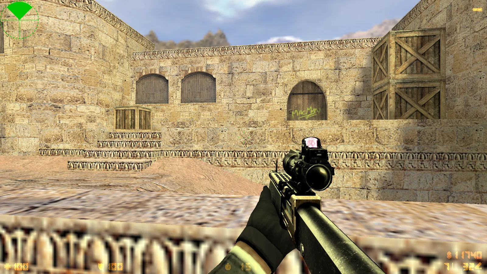 Скриншот  CS 1.6 Mayhem — сборка с 29 v_/p_/w_ оружием, черные рукава, перчатки и оптимизированный конфиг