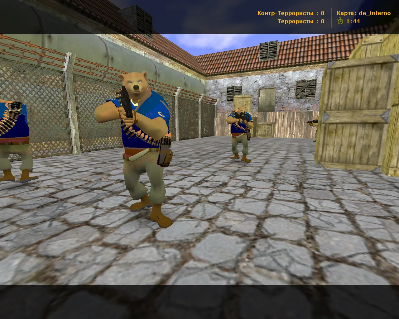 Скриншот CS 1.6 Медведи: сборка с 27 черными моделями оружия, Heavy с головой медведя, темной темой меню и оптимизированным конфигом