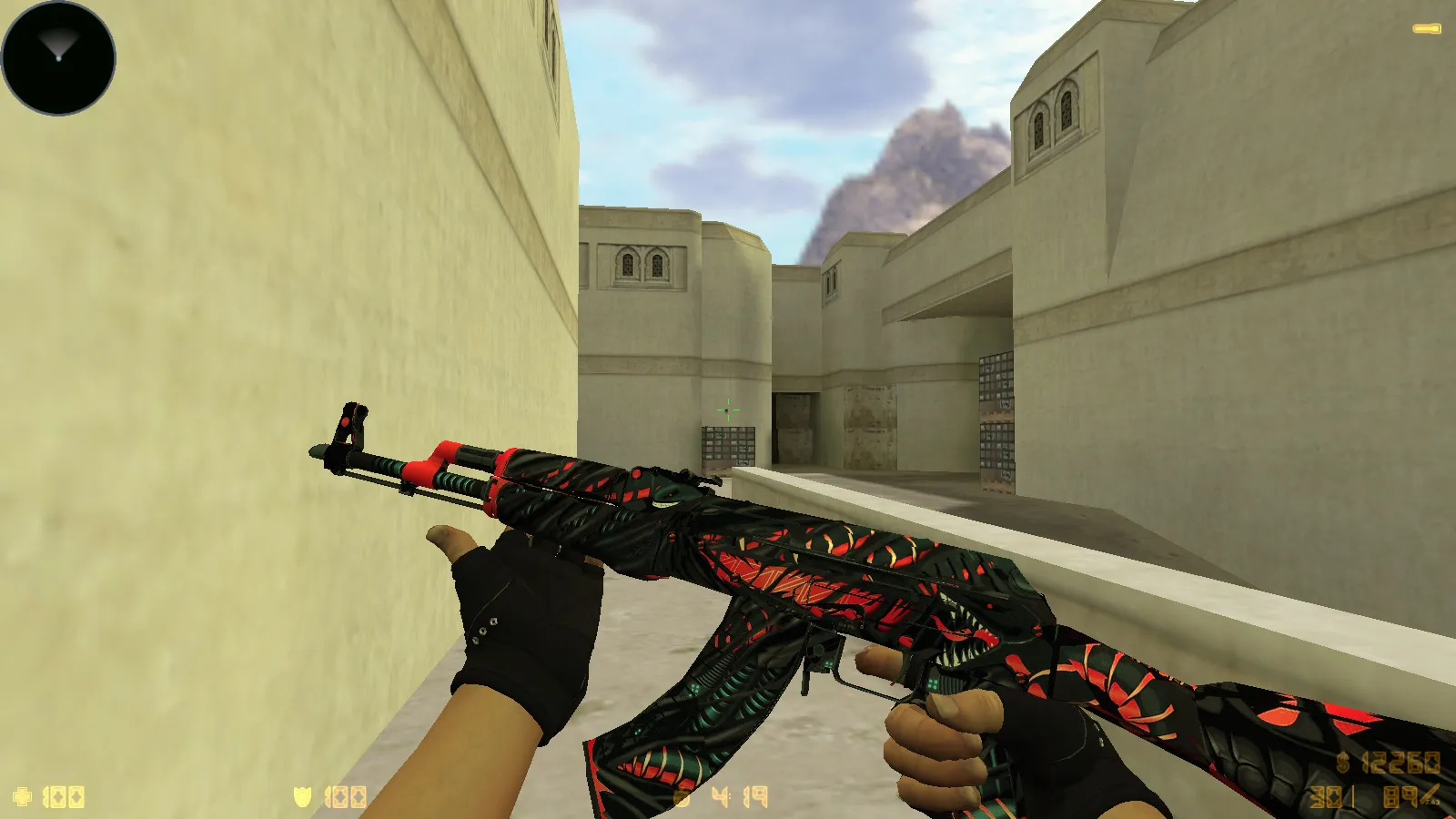 Скриншот CS 1.6 MegaFrag — сборка с 30 скинами, темной темой меню, звуками и оптимизированным конфигом