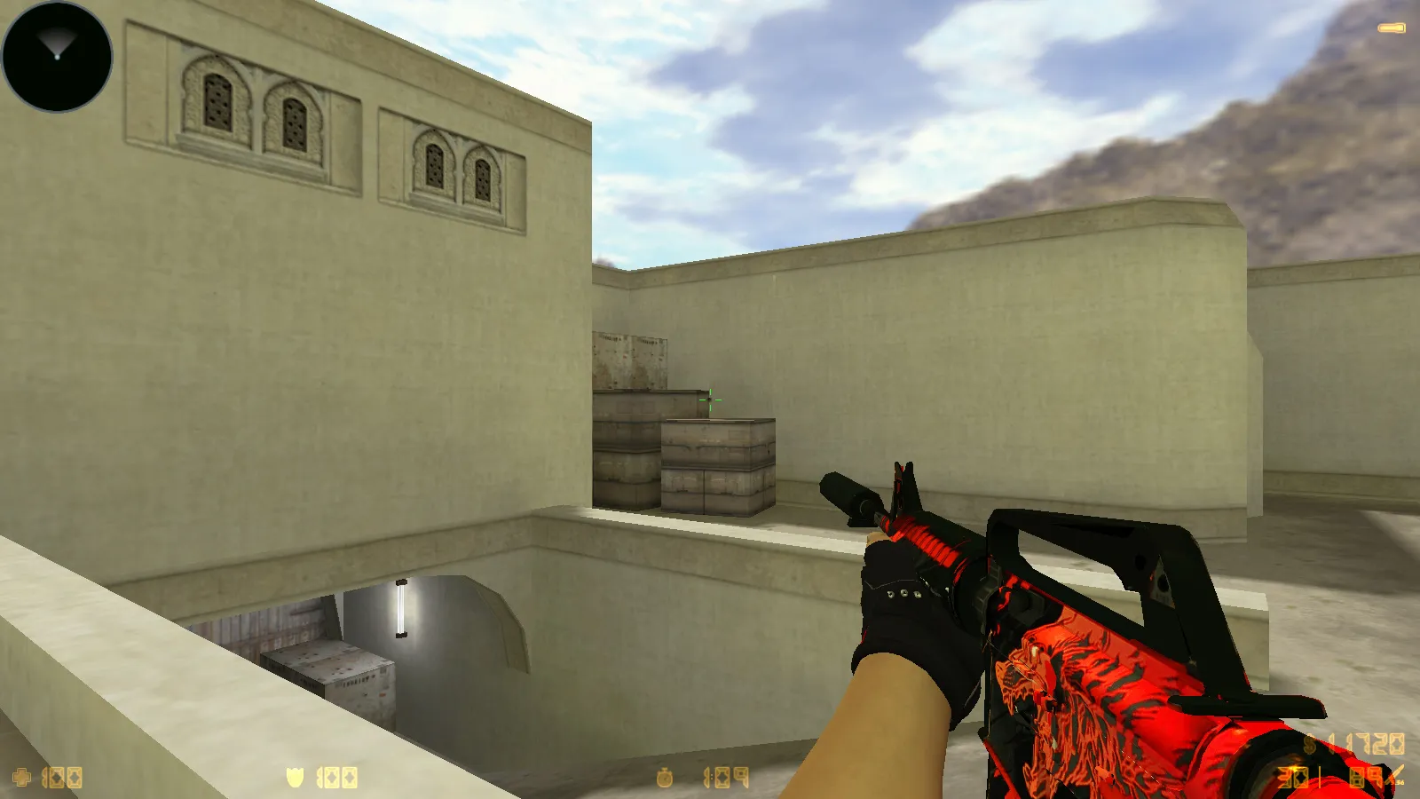 Скриншот CS 1.6 MegaFrag — сборка с 30 скинами, темной темой меню, звуками и оптимизированным конфигом