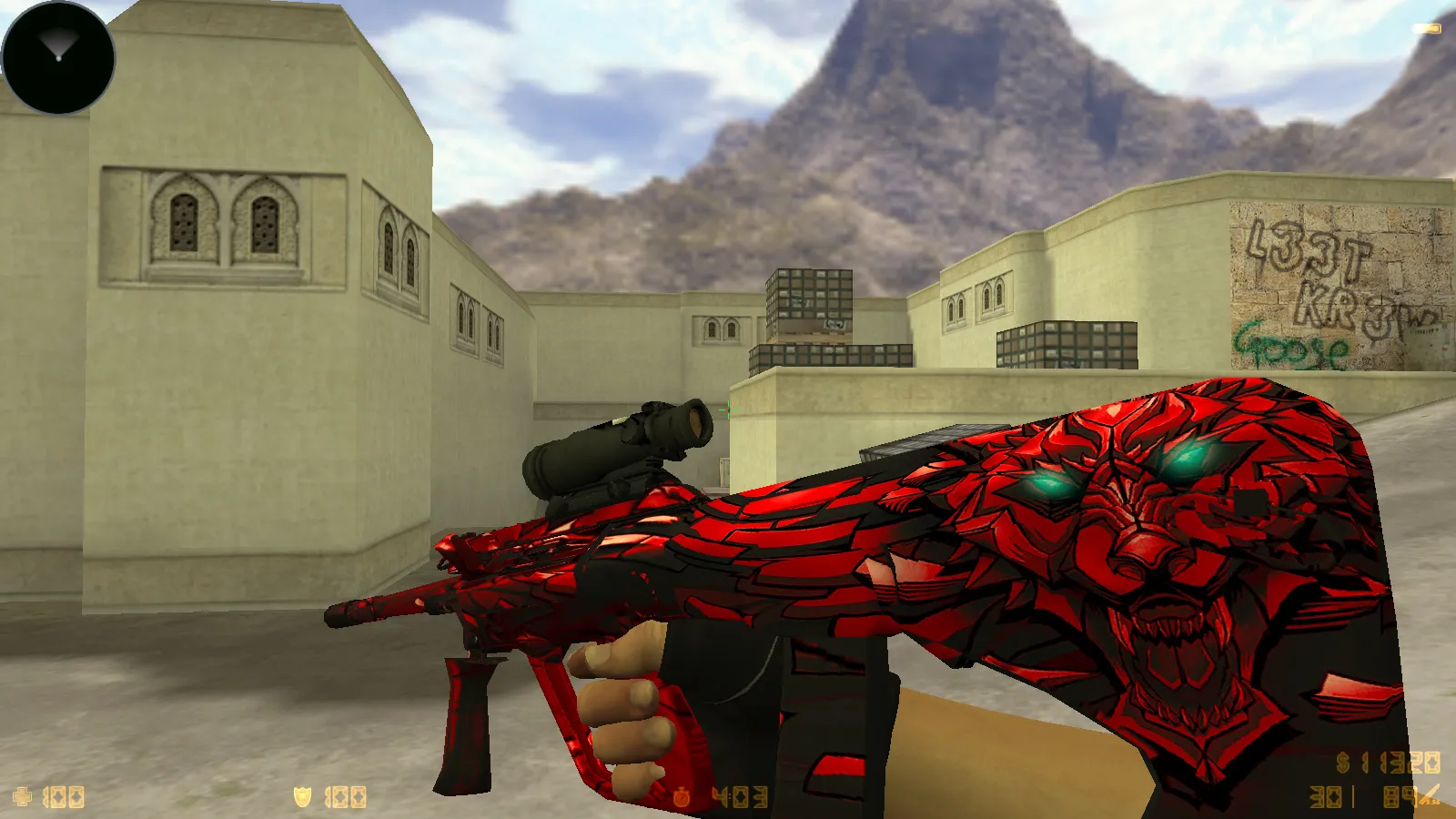 Скриншот  CS 1.6 MegaFrag — сборка с 30 скинами, темной темой меню, звуками и оптимизированным конфигом