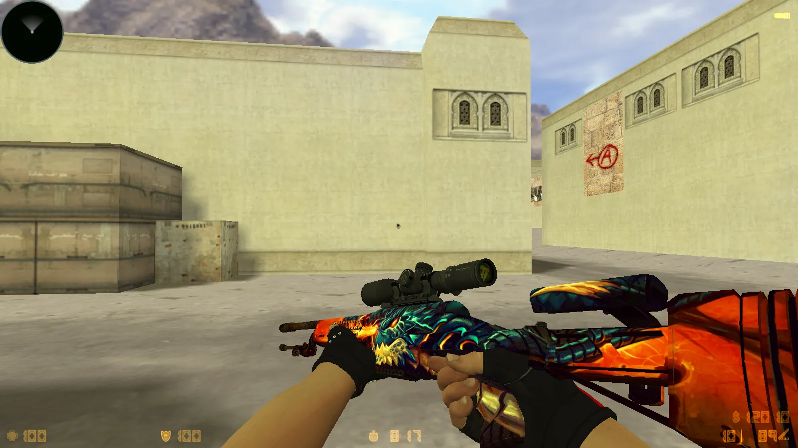 Скриншот  CS 1.6 MegaFrag — сборка с 30 скинами, темной темой меню, звуками и оптимизированным конфигом