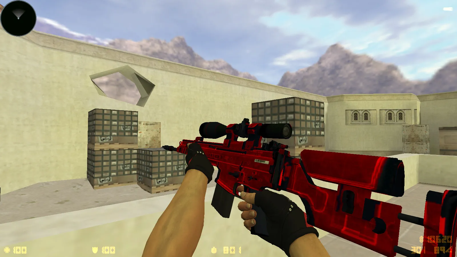 Скриншот  CS 1.6 MegaFrag — сборка с 30 скинами, темной темой меню, звуками и оптимизированным конфигом