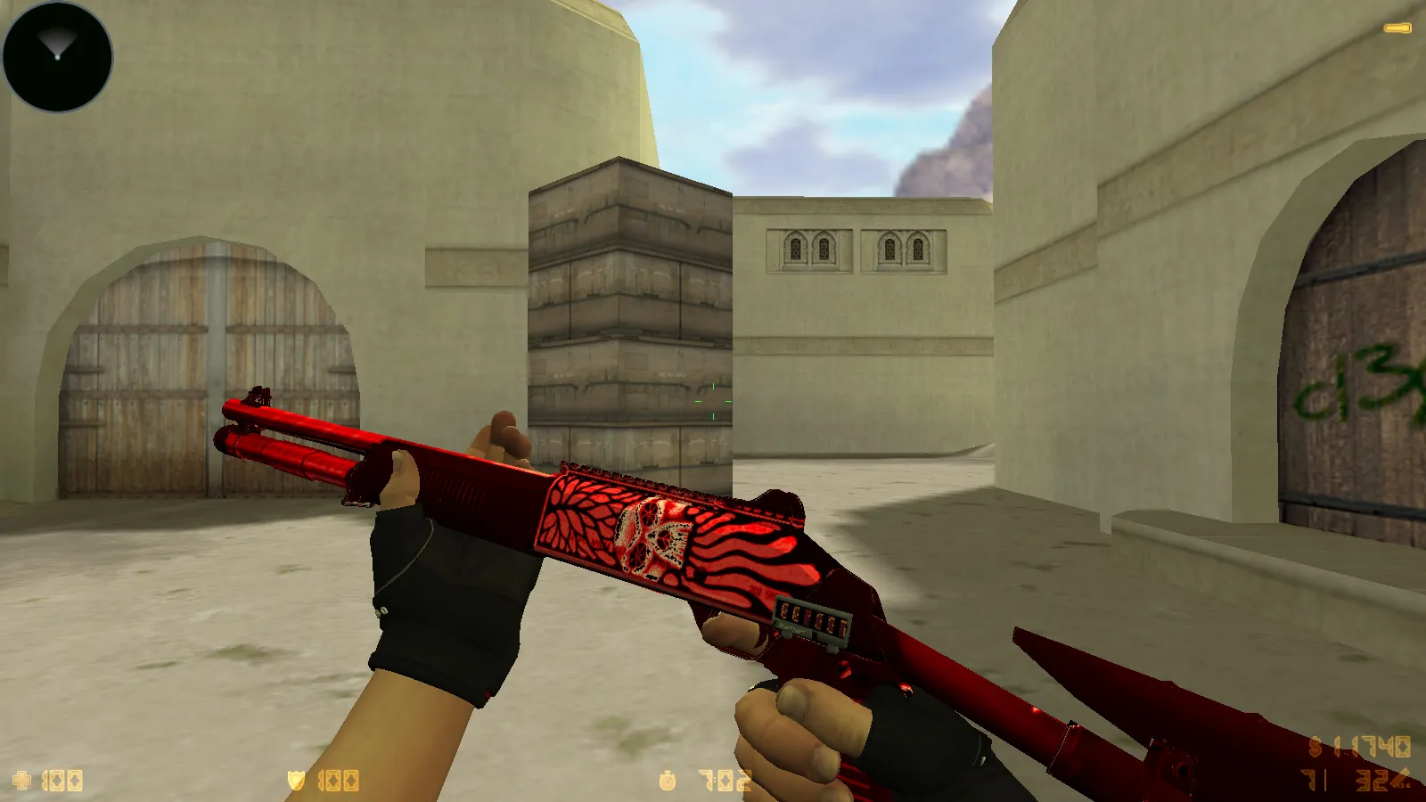 Скриншот  CS 1.6 MegaFrag — сборка с 30 скинами, темной темой меню, звуками и оптимизированным конфигом