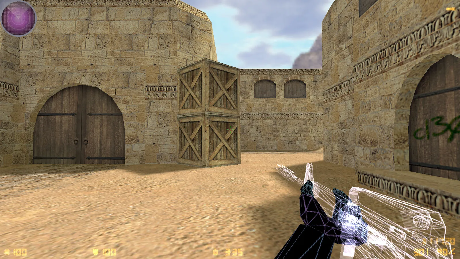 Скриншот CS 1.6 от Mercury v3 — блогерская сборка: прозрачные модели оружия, темное меню и оптимизированный конфиг