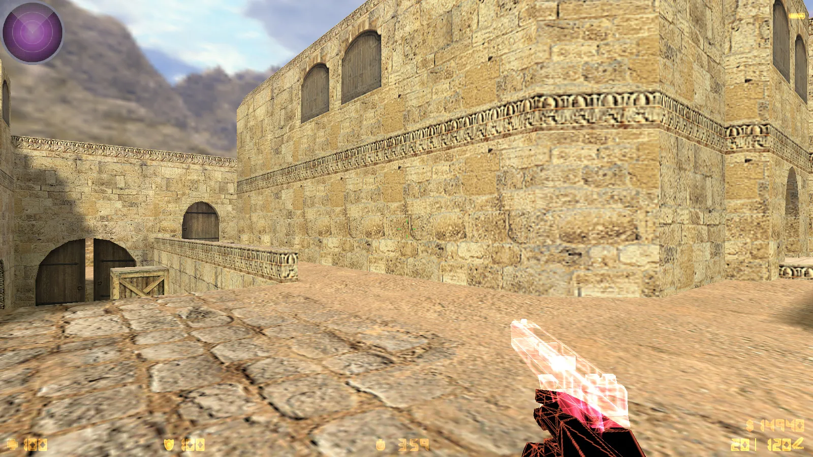 Скриншот  CS 1.6 от Mercury v3 — блогерская сборка: прозрачные модели оружия, темное меню и оптимизированный конфиг