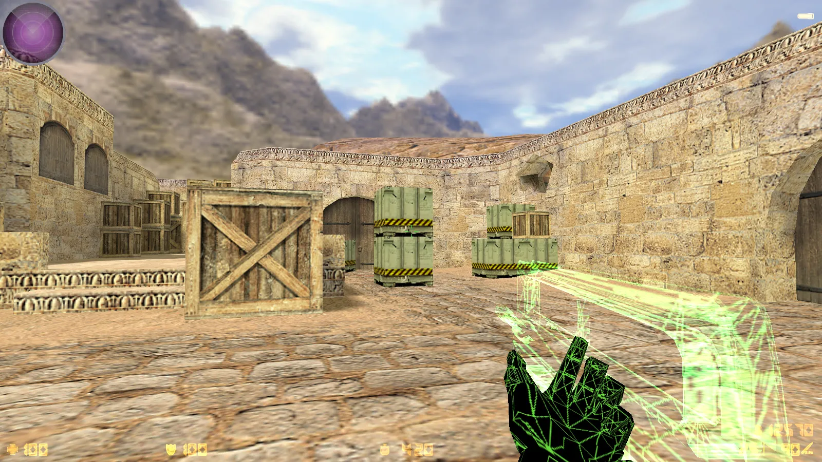 Скриншот  CS 1.6 от Mercury v3 — блогерская сборка: прозрачные модели оружия, темное меню и оптимизированный конфиг