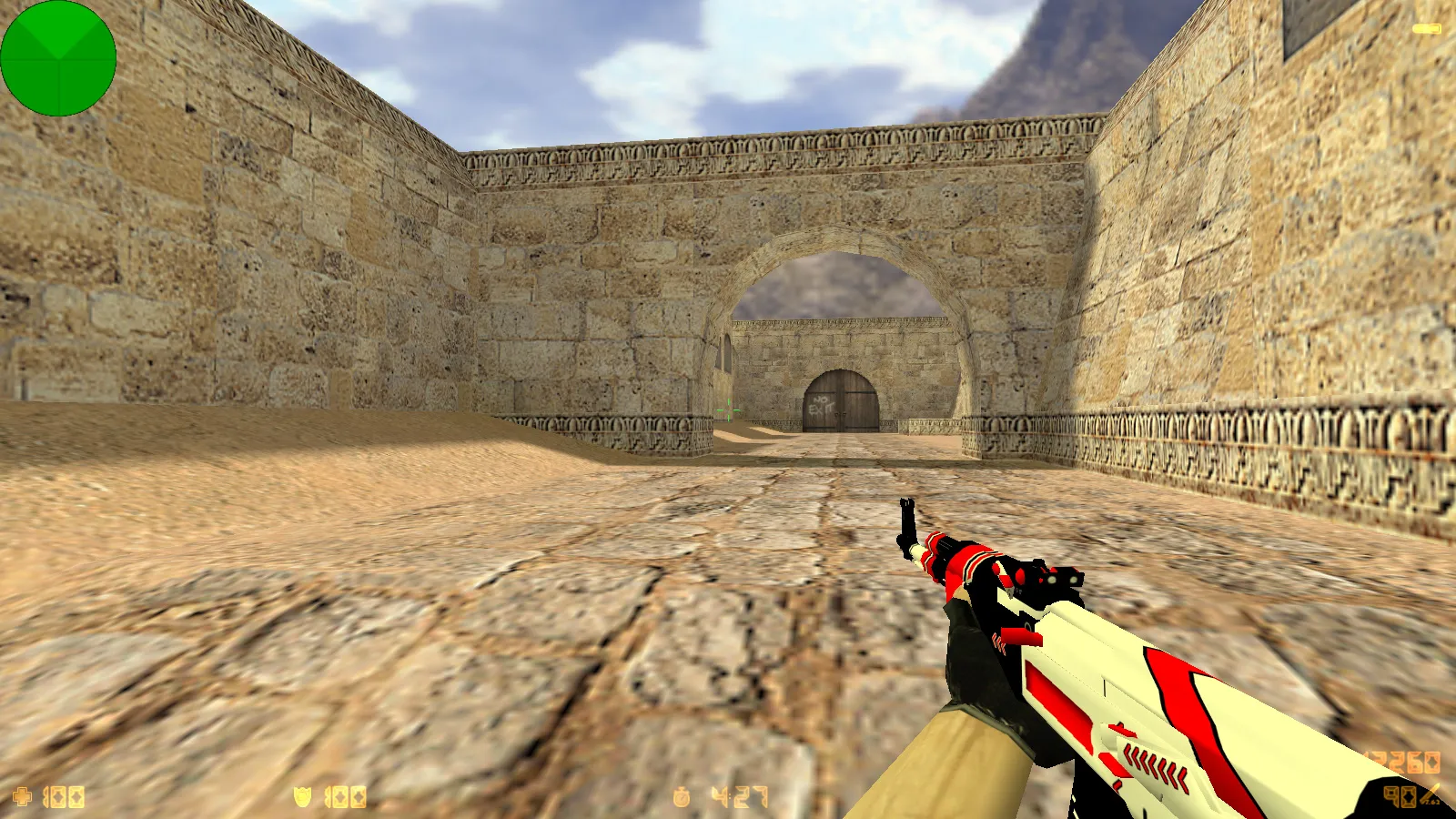 Скриншот CS 1.6 от Morshteel: блогерская сборка с 16 скинами, синей темой меню и оптимизированным конфигом