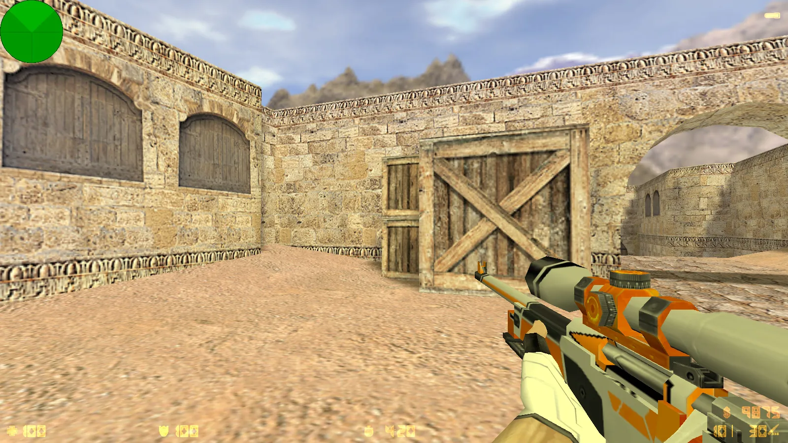 Скриншот  CS 1.6 от Morshteel: блогерская сборка с 16 скинами, синей темой меню и оптимизированным конфигом