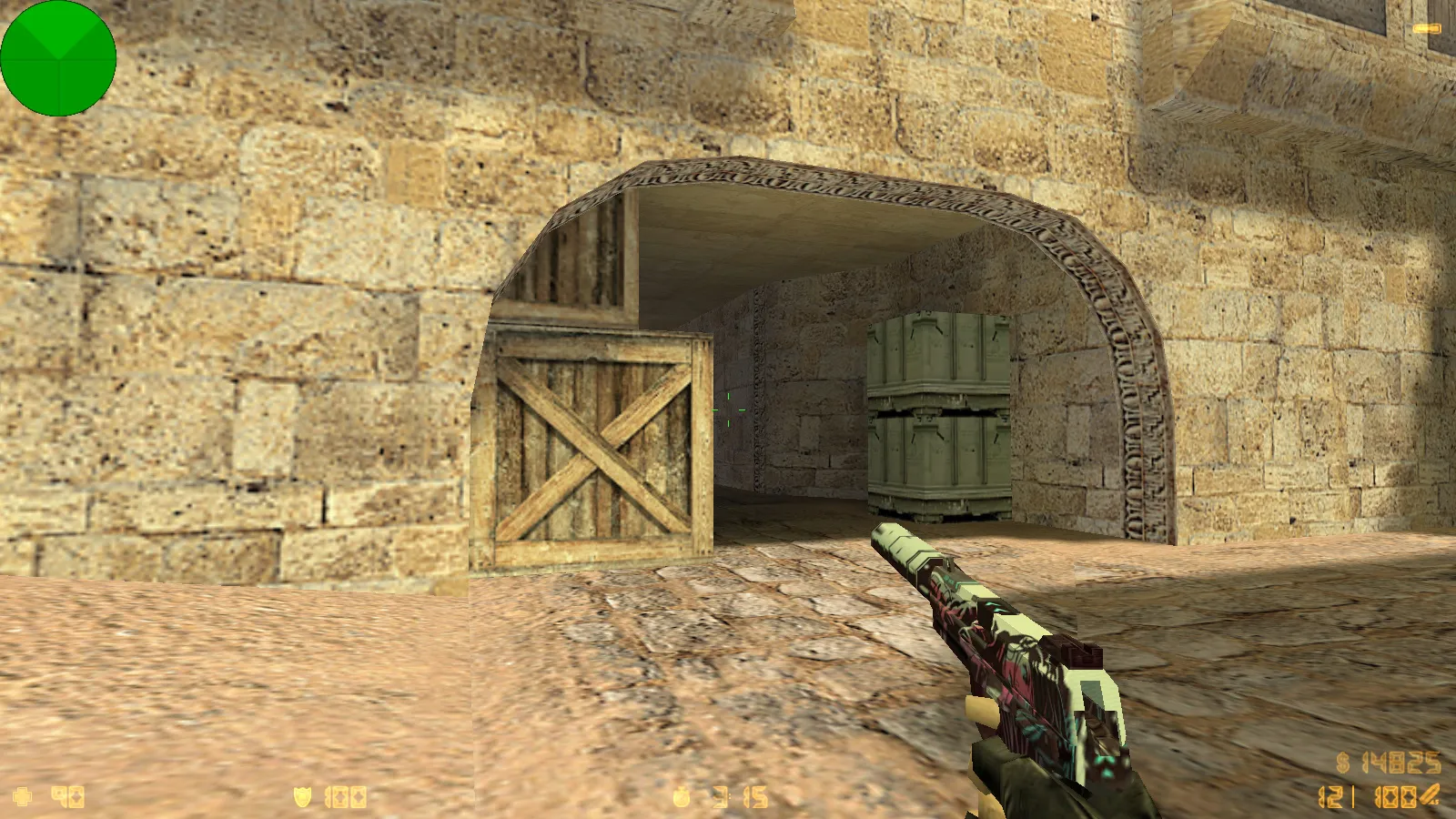 Скриншот  CS 1.6 от Morshteel: блогерская сборка с 16 скинами, синей темой меню и оптимизированным конфигом