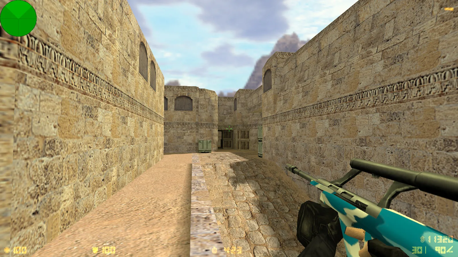 Скриншот  CS 1.6 от Morshteel: блогерская сборка с 16 скинами, синей темой меню и оптимизированным конфигом