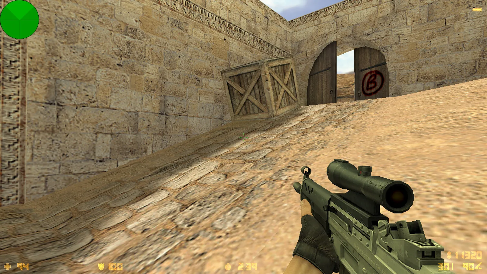 Скриншот  CS 1.6 mousesports: скины оружия HD v_ p_ w_ модели, черное меню, логотип и оптимизированный конфиг