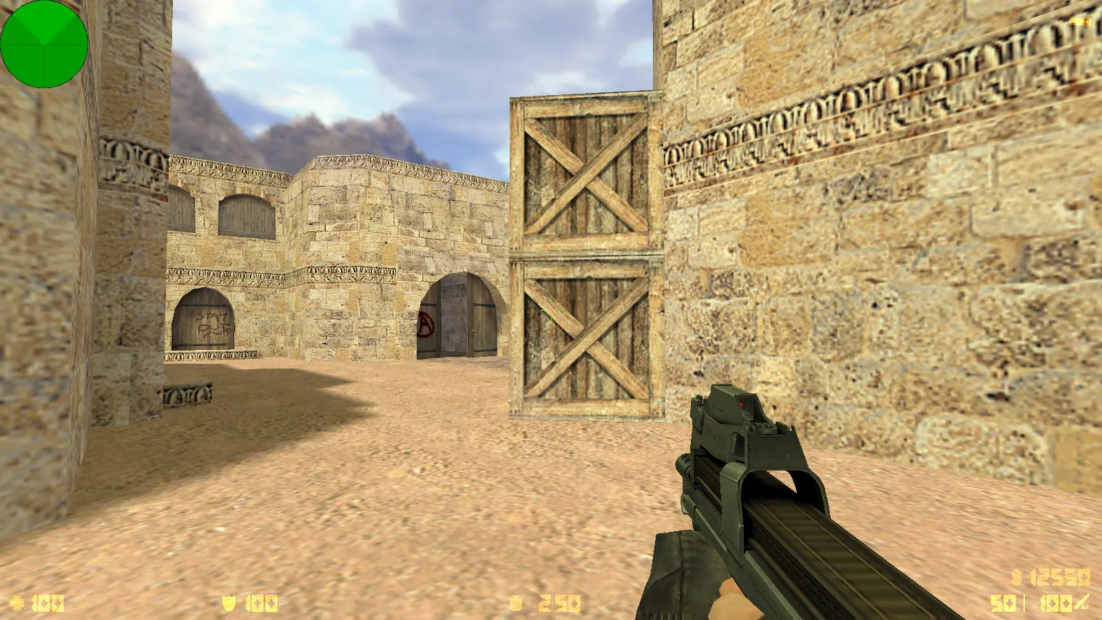 Скриншот  CS 1.6 mousesports: скины оружия HD v_ p_ w_ модели, черное меню, логотип и оптимизированный конфиг