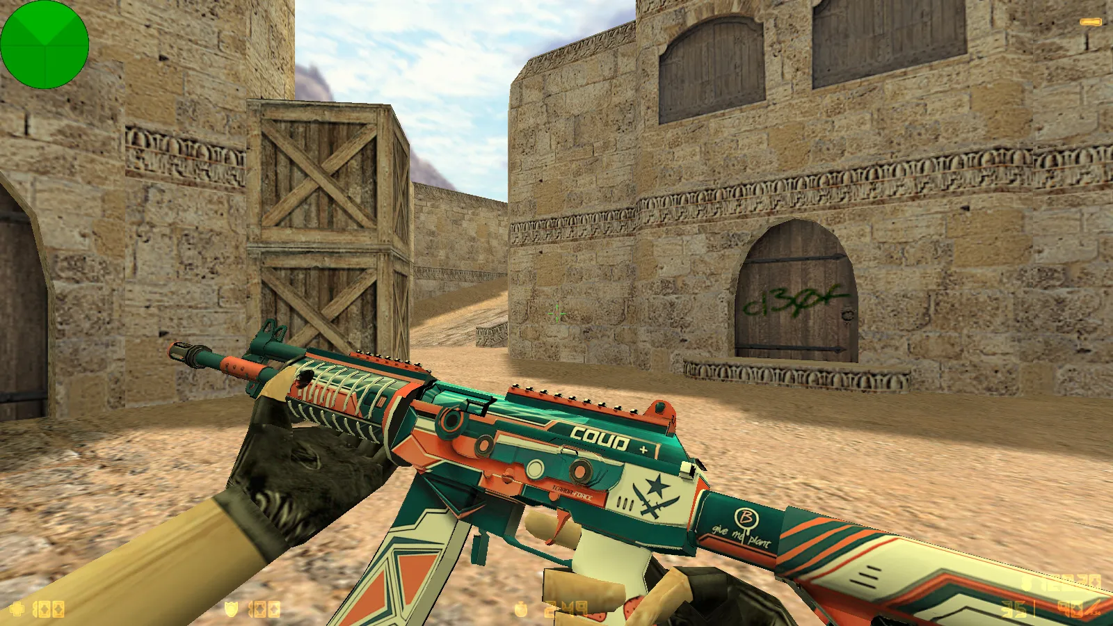 Скриншот  CS 1.6 от muravei top: блогерская сборка с 8 модами, 30 скинами оружия, красные/синие модели и оптимизированный config