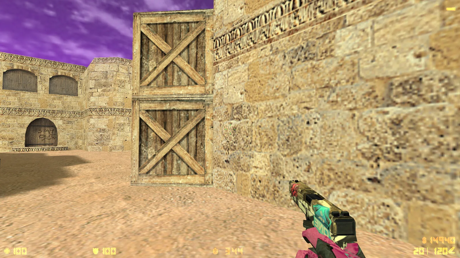 Скриншот  CS 1.6 от NAKAMI: сборка с 8 апдейтами, скины, светящиеся модели, музыка в меню и оптимизированный конфиг