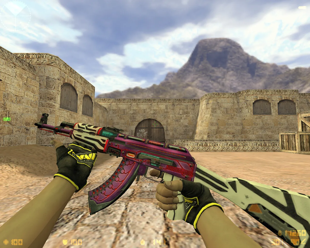 Скриншот CS 1.6 от NAVI с HD-скинами: сборка с 27 перчатками, звуками, музыкой меню и оптимизированным config.cfg