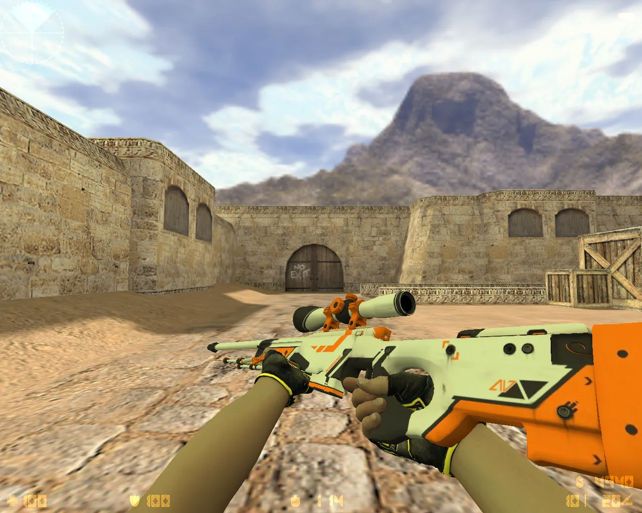 Скриншот CS 1.6 от NAVI с HD-скинами: сборка с 27 перчатками, звуками, музыкой меню и оптимизированным config.cfg