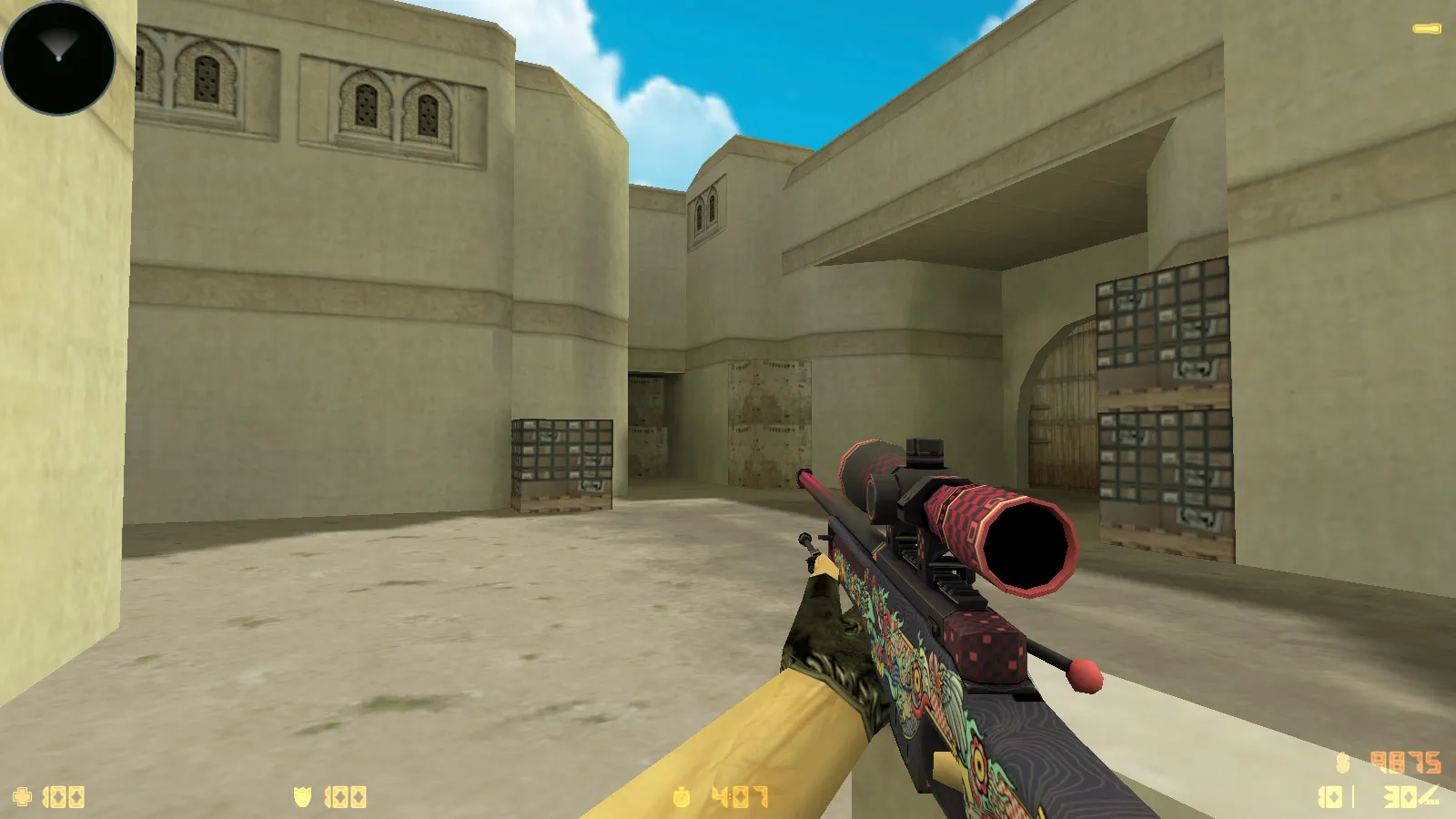 Скриншот  CS 1.6 Neon Revolution — скины оружия v_/p_/w_, неоновые модели и оптимизированный конфиг