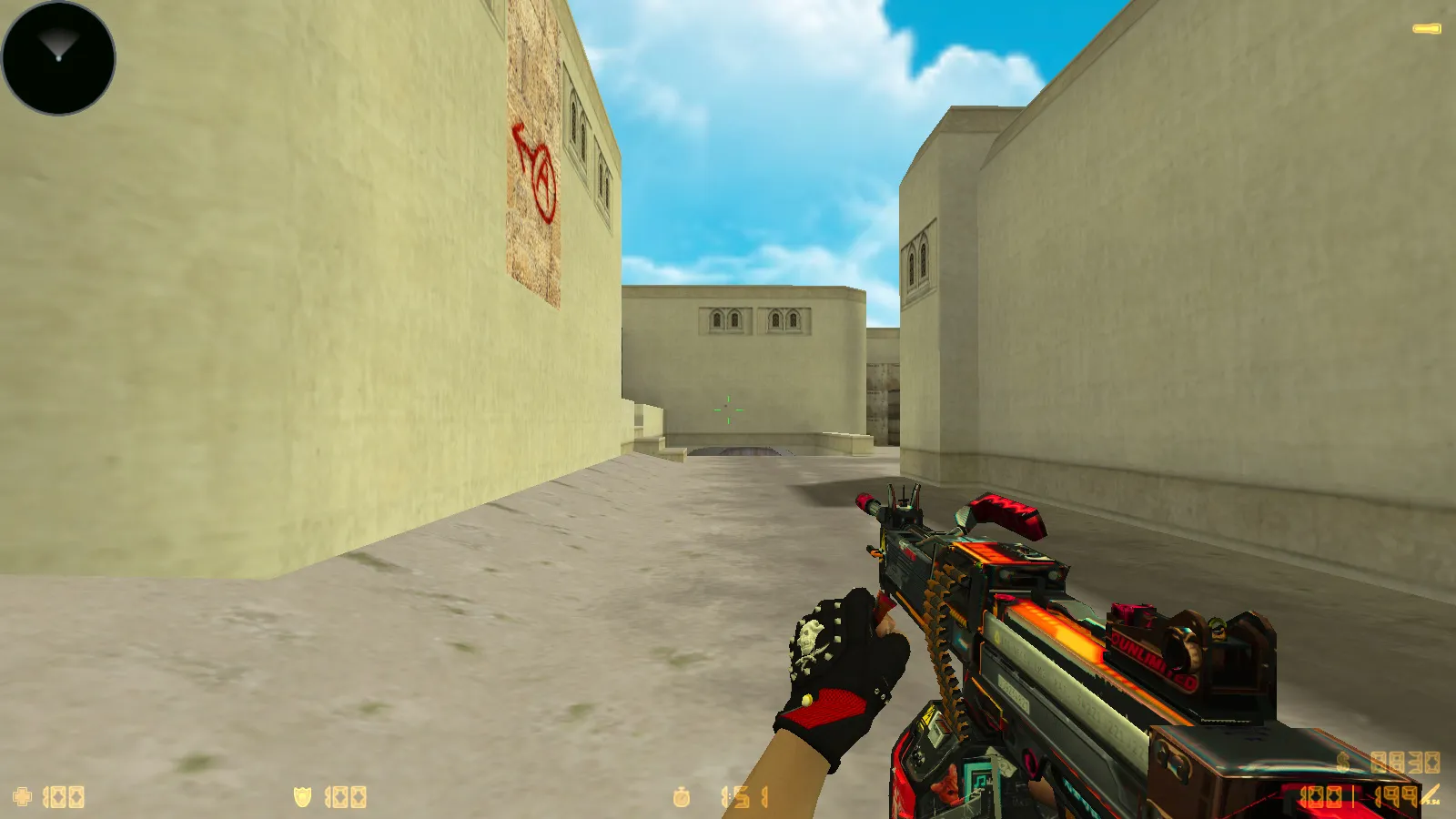 Скриншот  CS 1.6 Neon Revolution — скины оружия v_/p_/w_, неоновые модели и оптимизированный конфиг