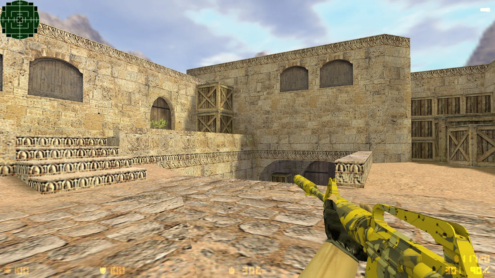 Скриншот CS 1.6 Neural Net: сборка с 7 апгрейдами, 29 скинами оружия, серым меню и оптимизированным конфигом