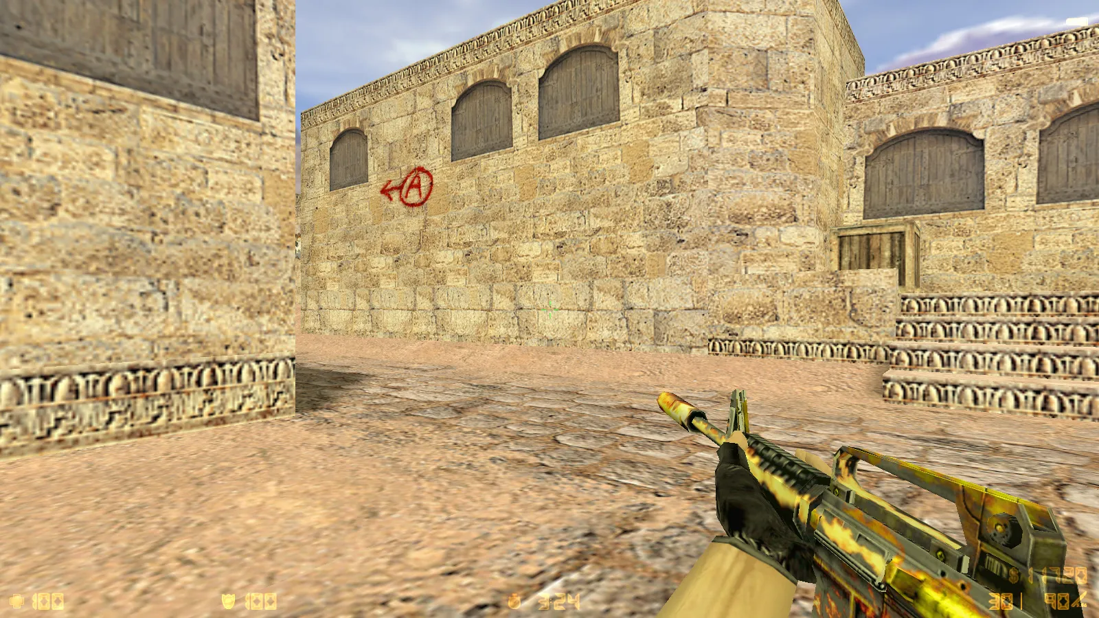 Скриншот CS 1.6 от N1NJA 1337: блогерская сборка с 7 апдейтами, скинами оружия, ночным Dust2 и оптимизированным конфигом