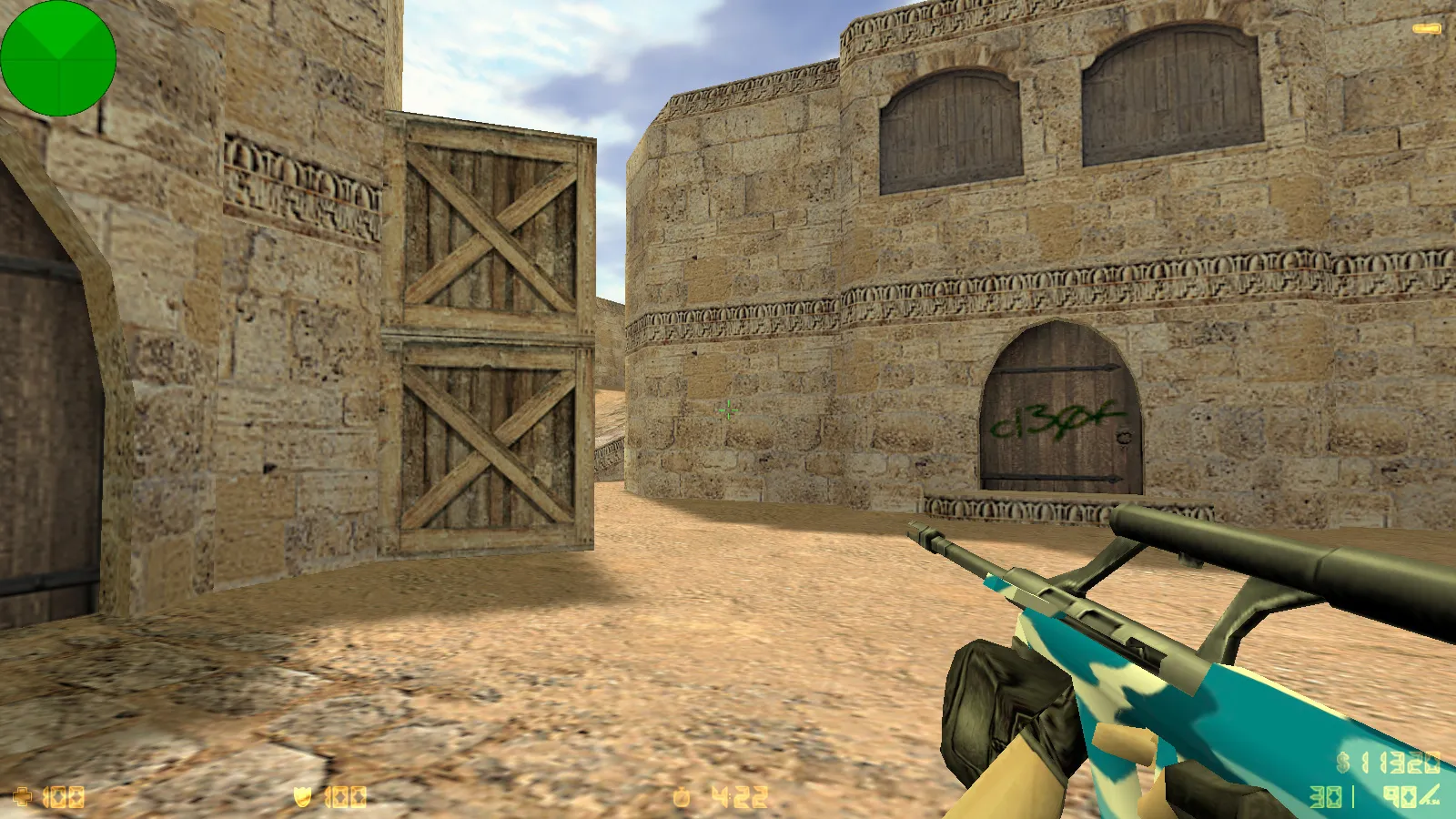 Скриншот  CS 1.6 от N1NJA 1337: блогерская сборка с 7 апдейтами, скинами оружия, ночным Dust2 и оптимизированным конфигом