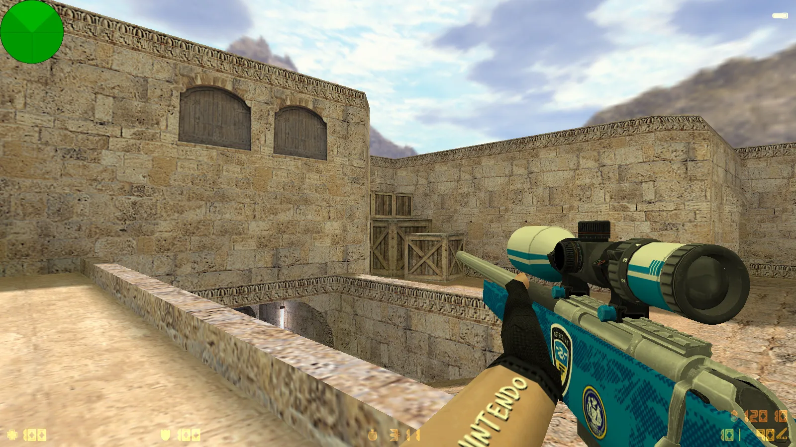 Скриншот  CS 1.6 от Nintendo: блогерская сборка с 7 апдейтами, скины оружия, красные террористы, синие CT, оптимизированный config