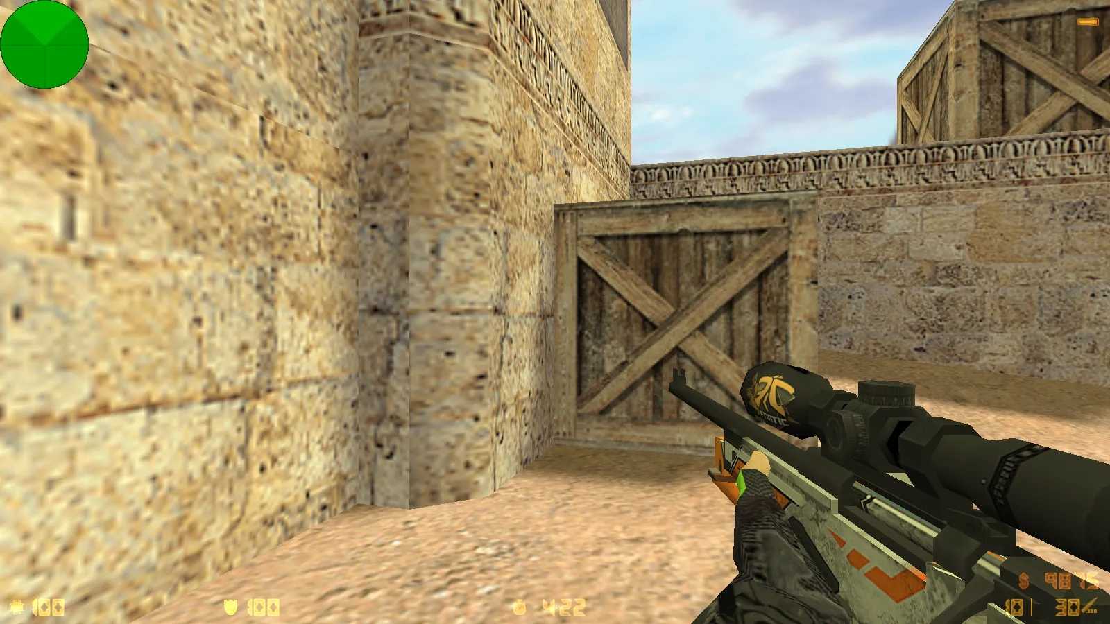 Скриншот  CS 1.6 OneShot: скины, черная тема меню, красно-синие модели и оптимизированный конфиг