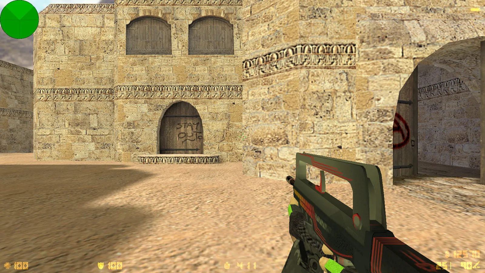 Скриншот  CS 1.6 OneShot: скины, черная тема меню, красно-синие модели и оптимизированный конфиг