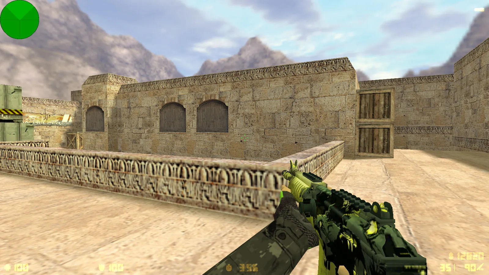 Скриншот  CS 1.6 OneShot: скины, черная тема меню, красно-синие модели и оптимизированный конфиг