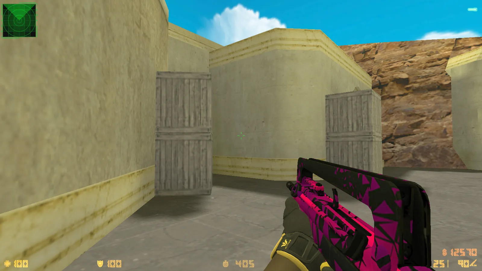 Скриншот  CS 1.6 Paradise — сборка с 30 скинами, спорт перчатками «Омега», темным меню и оптимизированным конфигом