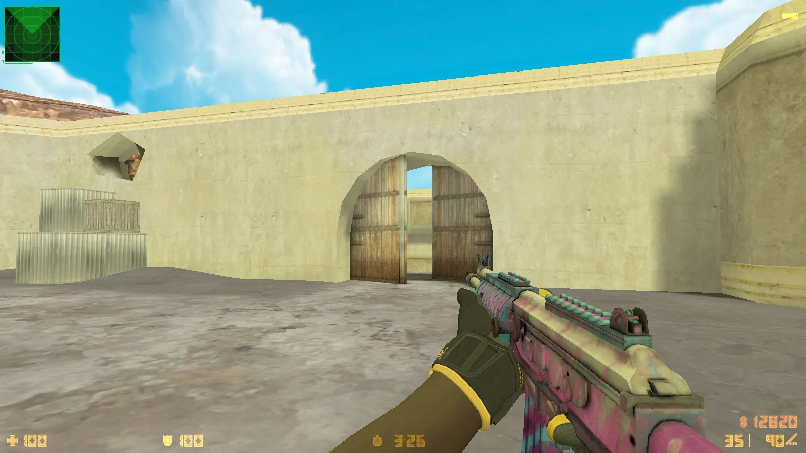 Скриншот  CS 1.6 Paradise — сборка с 30 скинами, спорт перчатками «Омега», темным меню и оптимизированным конфигом