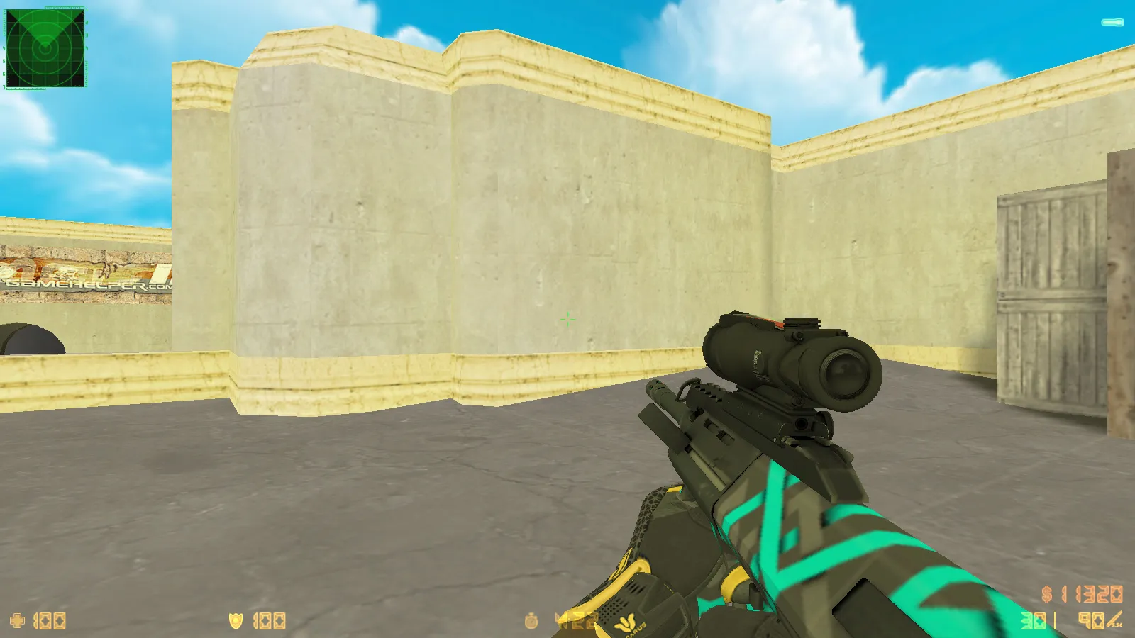 Скриншот  CS 1.6 Paradise — сборка с 30 скинами, спорт перчатками «Омега», темным меню и оптимизированным конфигом