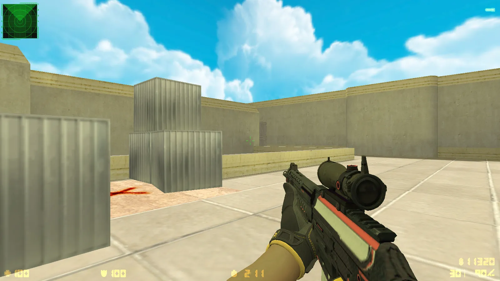 Скриншот  CS 1.6 Paradise — сборка с 30 скинами, спорт перчатками «Омега», темным меню и оптимизированным конфигом