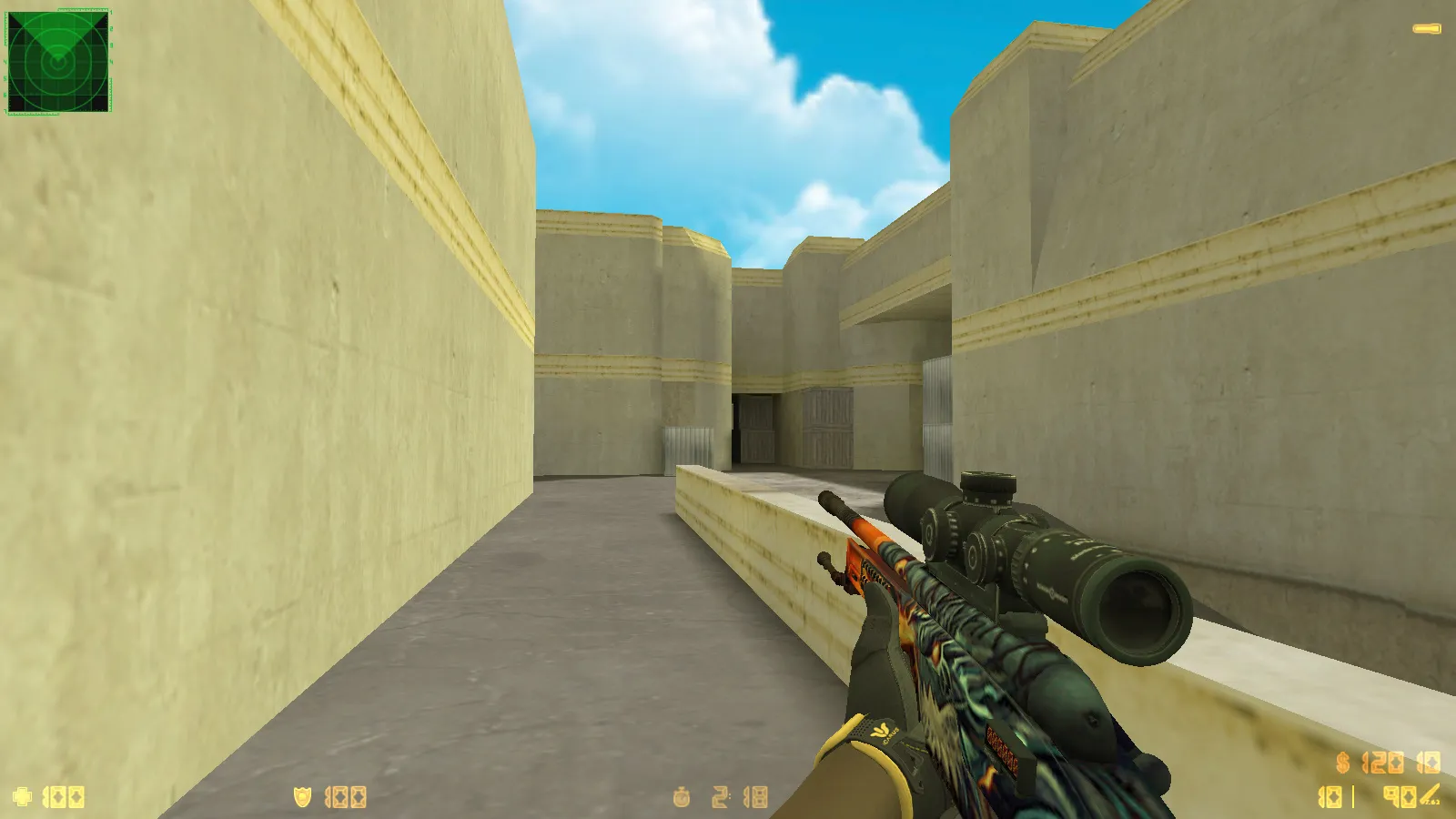 Скриншот  CS 1.6 Paradise — сборка с 30 скинами, спорт перчатками «Омега», темным меню и оптимизированным конфигом