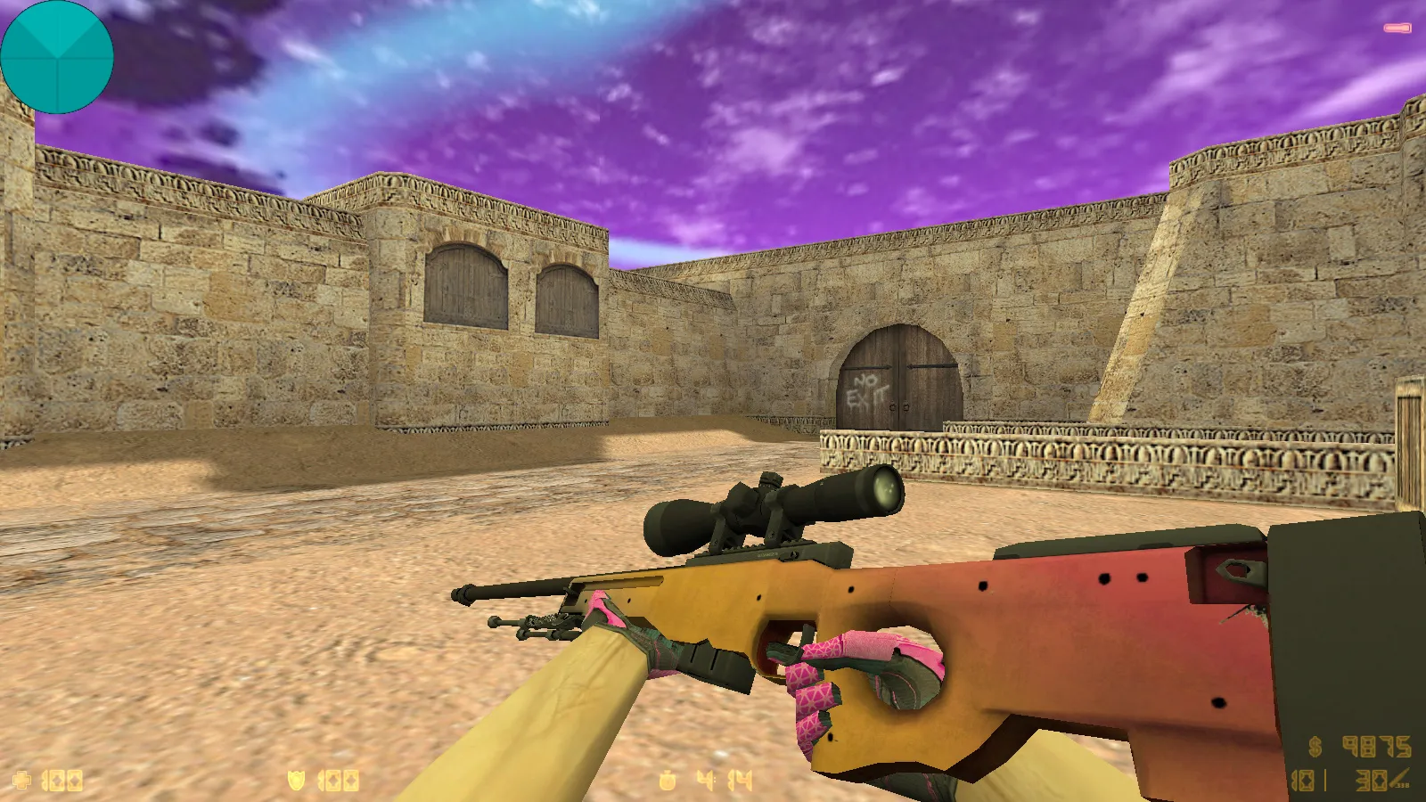 Скриншот  CS 1.6 от Pigeon: блогерская сборка с 10 новинками, оружие v_/p_/w_, звуки, темное меню и оптимизированный конфиг