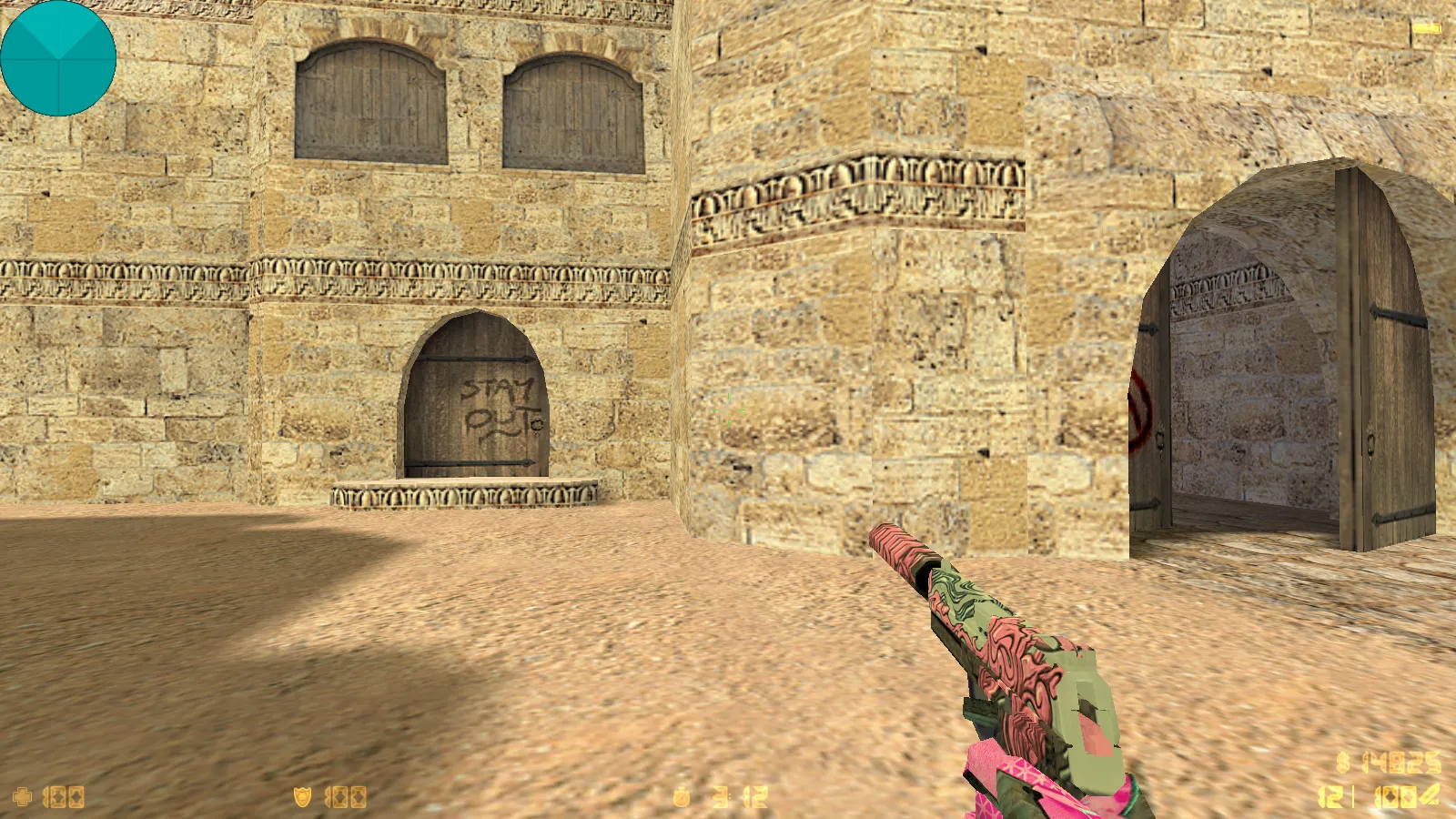 Скриншот  CS 1.6 от Pigeon: блогерская сборка с 10 новинками, оружие v_/p_/w_, звуки, темное меню и оптимизированный конфиг