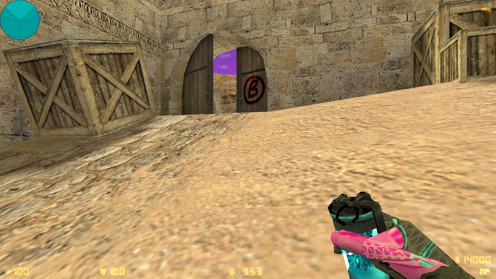 Скриншот  CS 1.6 от Pigeon: блогерская сборка с 10 новинками, оружие v_/p_/w_, звуки, темное меню и оптимизированный конфиг