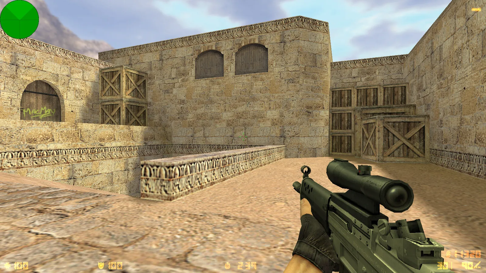 Скриншот  CS 1.6 Playtex — сборка с 7 апдейтами: модели оружия v_/p_/w_, темная тема меню, звуки, музыка и оптимизированный config