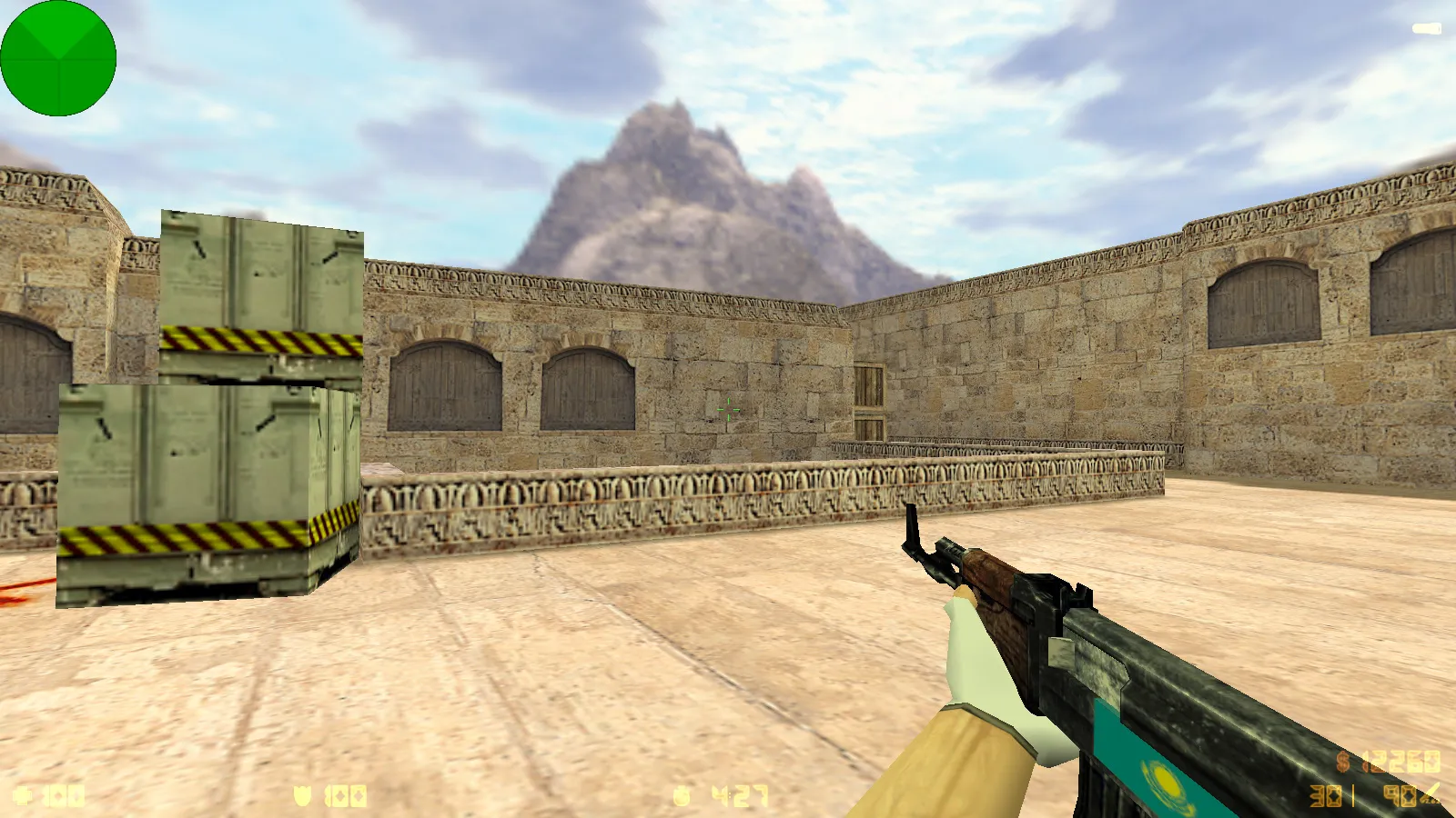 Скриншот CS 1.6 от PrO_cOsT: блогерская сборка с 31 скином, темным меню, флагом Казахстана и оптимизированным конфигом