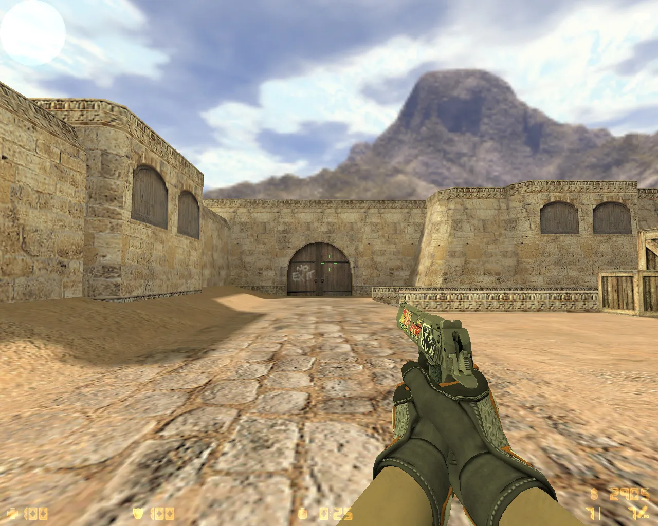 Скриншот  CS 1.6 Rage: сборка с 27 скинами оружия, красно-синие модели, тёмное меню, музыка и оптимизированный конфиг