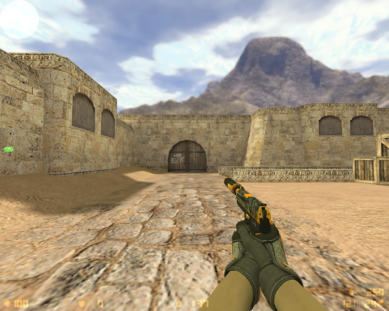 Скриншот  CS 1.6 Rage: сборка с 27 скинами оружия, красно-синие модели, тёмное меню, музыка и оптимизированный конфиг