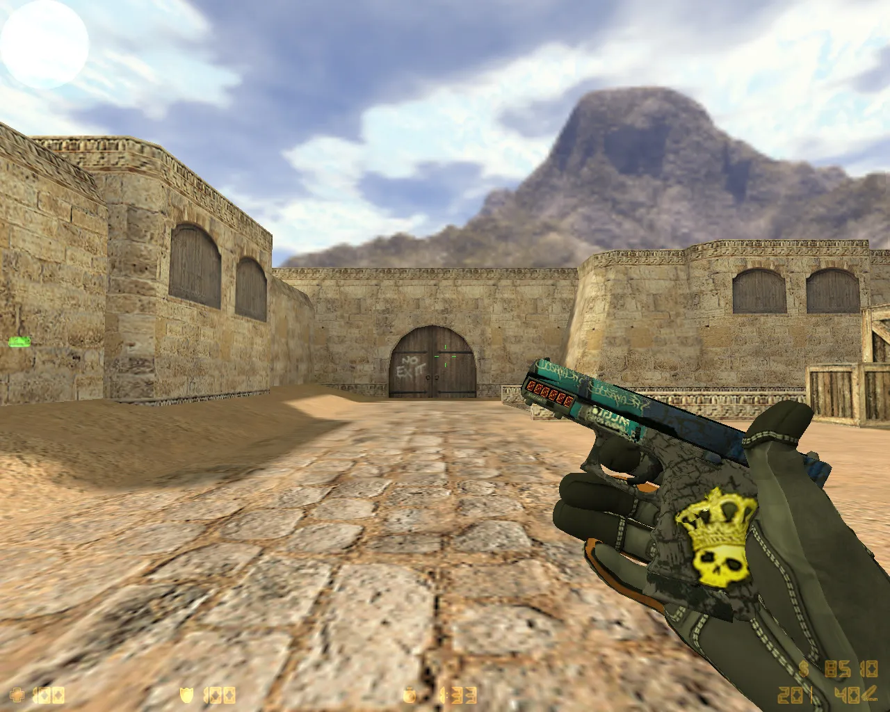 Скриншот  CS 1.6 Rage: сборка с 27 скинами оружия, красно-синие модели, тёмное меню, музыка и оптимизированный конфиг